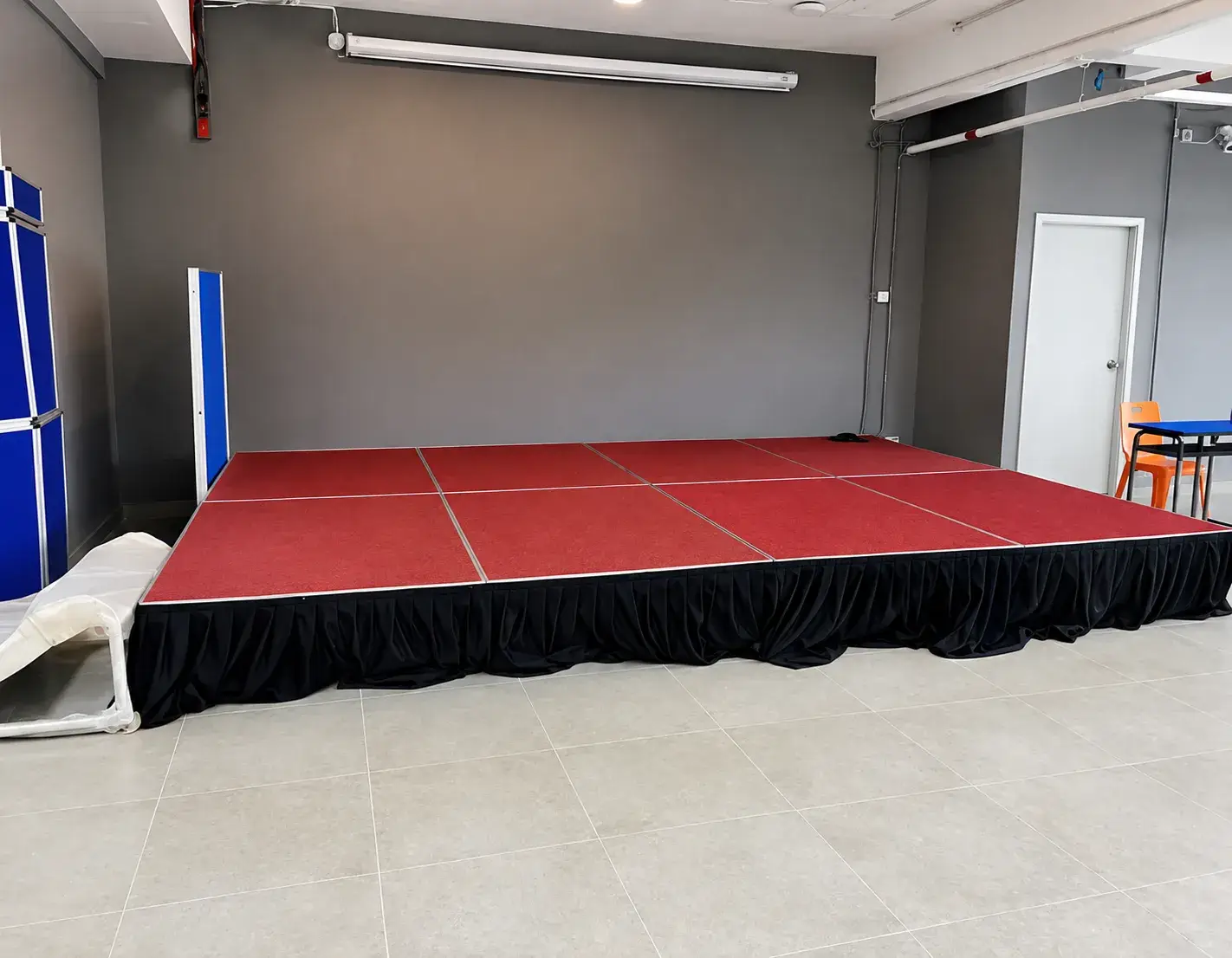 Multipurpose hall with a stage